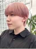 韓国メンズホワイトシースルーマッシュアッシュグレージュカラー