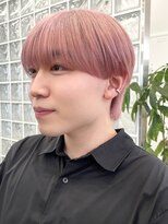 韓国メンズホワイトシースルーマッシュアッシュグレージュカラー