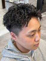 20代30代韓流☆ツイストパーマショートマッシュアッシュブラック
