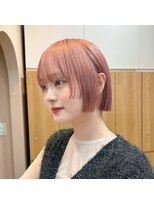 ガーデンエン 表参道(GARDEN eN)&nbsp;ぱつっとボブ×ピンクベージュ