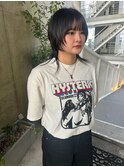 くびれボブミニウルフ透明感シルバーアッシュグレージュカラー