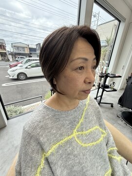 明るい白髪染めでナチュラル大人ショート☆圧倒的技術のショート