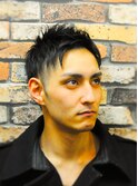 ツーブロックビジネスショートレイヤーかき上げコンマヘア