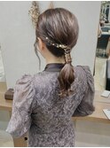 ミディアムヘアのローポニー♪～金箔を添えて～