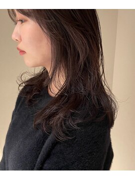 ノラギンザユー(NORA GINZA/U) 顔まわりカットレイヤーカットワンカールブラウンベージュ