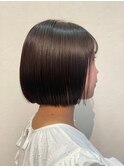 切りっぱなしボブ/丸みショート