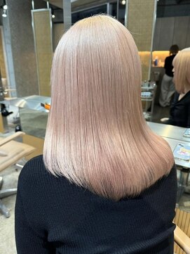 サンク 原宿 表参道(cinq) 原宿ミルクティーベージュブリーチハイトーンカラーダブルカラー