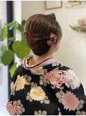 訪問着で新年会ヘアセット