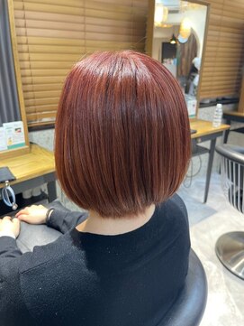 ヘアリゾート粋 トゥジュ 池袋東口店(tujuh) 艶髪ショートボブ/ストレート/オレンジカラー