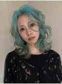 エメラルドグリーンカラー（ブリーチ２回）
