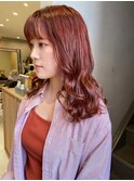 ゆるふわ大人可愛い♪20代30代ロングパーマピンクベージュ