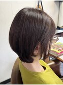 小顔◎耳掛けショートボブ×ブラウンカラー【カミケンパセオ】