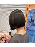 ホワイトグレージュミニウルフデジタルパーマチェリーブラウン