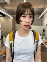 ナヌーク シブヤ(nanuk shibuya) 顔まわりにデザインのあるタイトボブ◇チョコブラウン