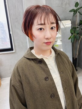 テトヘアー(teto hair) 丸みショート/ショートボブ//インナーカラー/オレンジ