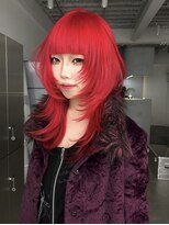 イル 天神大名店(ill)&nbsp;【ill】落ちる赤×ウルフレイヤーカット
