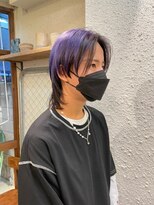 マジコ 下北沢本店(Magico) センターパートダブルカラーラベンダーベージュウルフカット