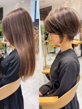 ビュー フクオカ(VIEW FUKUOKA) 前髪大人かわいい美髪ホワイトグレージュネビージュショートボブ