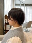 大人ショートヘアイルミナカラーグレーベージュ
