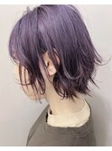 軽めショートボブ×バイオレッドカラー★中村大輔
