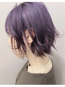 ジャム(Jam) 軽めショートボブ×バイオレッドカラー★中村大輔