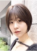 ショートボブ/グレージュ/くすみベージュ/透明感カラー/銀座