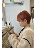 ショート × オレンジベージュ