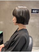 海外風ボブ　前上がりボブ