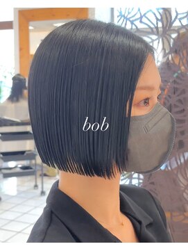 ヘアーアンドメイク サワ 上田本店(SAWA) 20代30代プツッと小顔切りっぱなしミニボブ