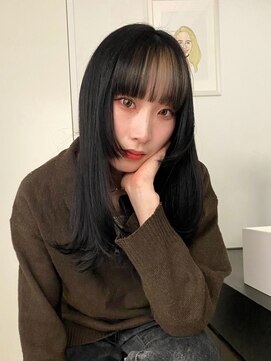エンリッチヘア(enrich hair) ミディアムヘア　フェイスレイヤー　インナーハイライト