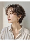 似合わせショートボブ白髪ぼかし脱白髪染め30代40代50代60代♪