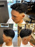 王道フェード × 無造作アップバング