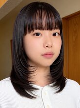 トップヘアーラウンジ 知立(TOP HAIR Lounge)&nbsp;知立ウルフ顔まわりレイヤーチャコールグレー艶髪髪質改善20代