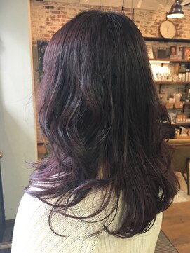 ヘアー アイス カンナ(HAIR ICI Canna) セミロング×インナーカラー×パープル