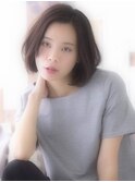 大人可愛い　ナチュラル　フェミニンボブ