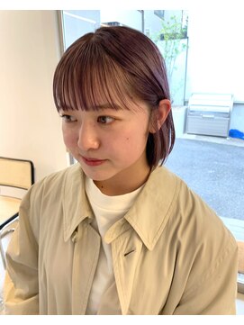 シキ 渋谷(siki) ピンクグレーボブ