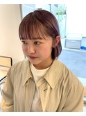 ピンクグレーボブ