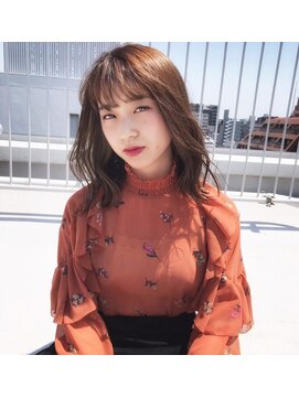 スーリール 九産大前店(Sourire) 無造作カールイルミナカラーくびれセミディ