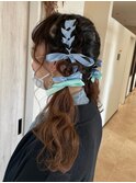 レース編みヘアアレンジ