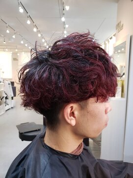 レディスペヘアーシータ(Redispe hair θ) メンズパーマ＋ローズレッド