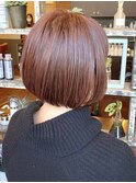 【大人 ショート ボブ】ピンクのミニボブ