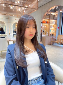 ロンド エスポワール 錦糸町(Lond espoir) ピンクベージュ前髪カタログマルチダボブ【韓国ヘア/鈴木颯】