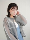 ミディアムヘア/斜めバング/グレージュカラー/甲府駅