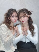 アンプル 天神店&nbsp;韓国風　お呼ばれヘア　ツインズ　イベントヘア　ヘアアレンジ