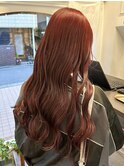 【白石】ブリーチなしチェリーレッド/暖色カラー/韓国ヘア