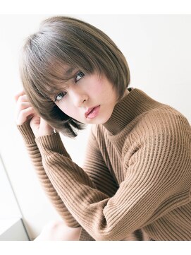 サードバイローラン(THiRD by ROULAND) オリーブベージュ×アンブレラカラー×マッシュショート