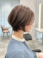 アールヘアーデザイン 千種(r hair design) 小顔見せショートベージュカラーブリーチしない透明感カラー