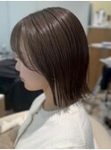 【くびれボブ】顔まわりカット/マロンベージュ/20代～50代