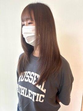 ファースト 長町店(first) 暖色ベージュ×ロングレイヤーカット