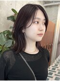 栄ラベンダー垢抜け外ハネシルエットボブヘア 切りっぱなしボブ